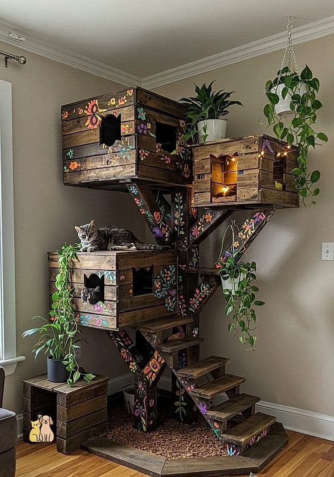 35 Precious Cool Cat Trees That Prove Pets Are the Best 18 The DIY Pallet Wood Cat Tree