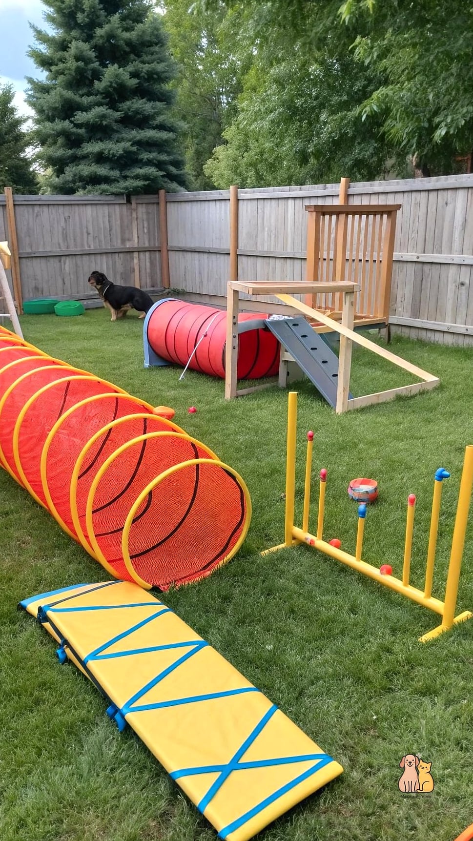 A Dog Agility Corner in the Basement