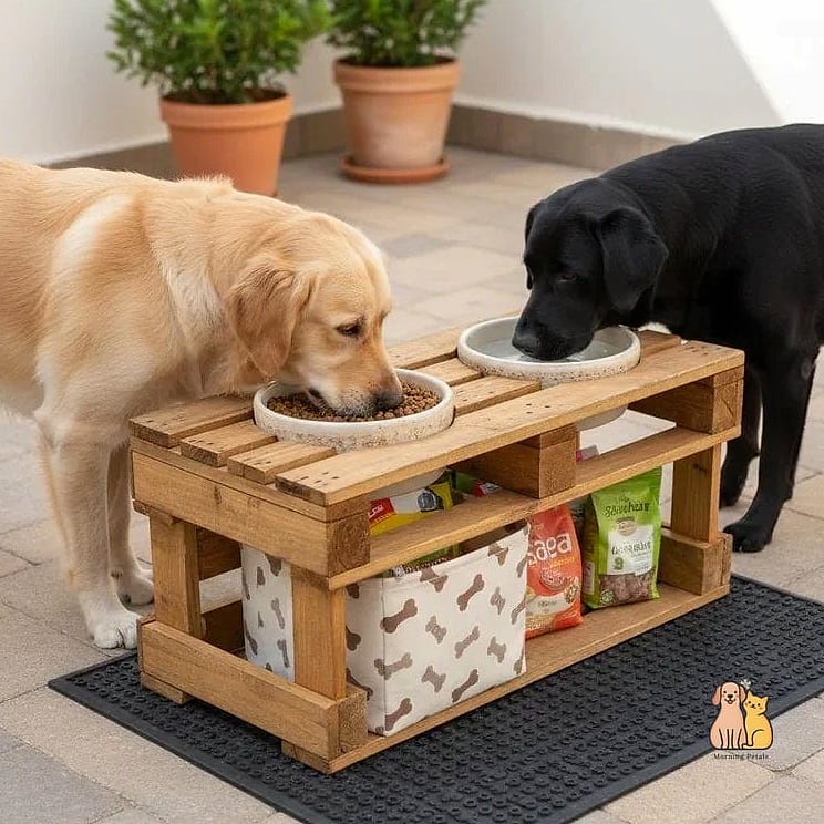 Dog Feeding Station With Food Storage