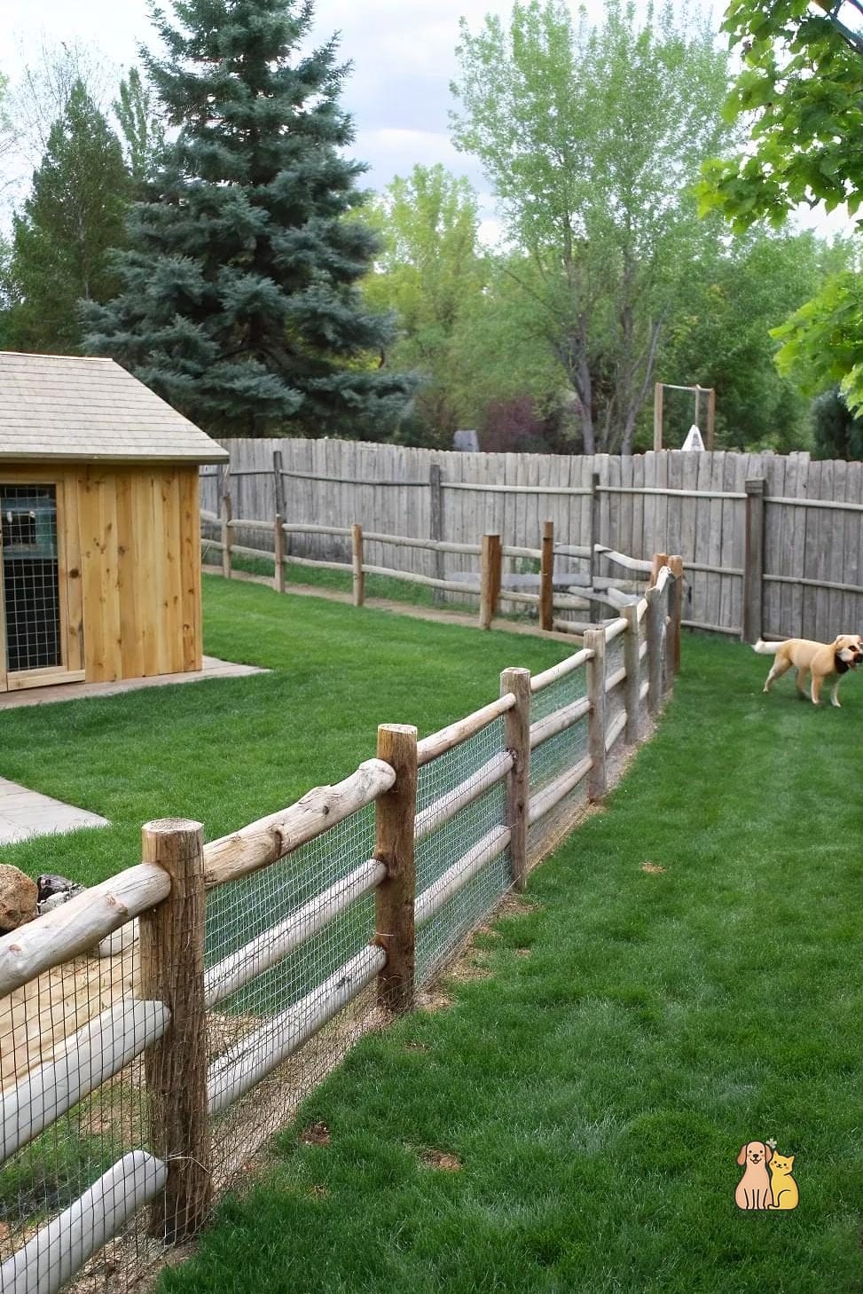 Dog Run Enclosure Within a Larger Yard