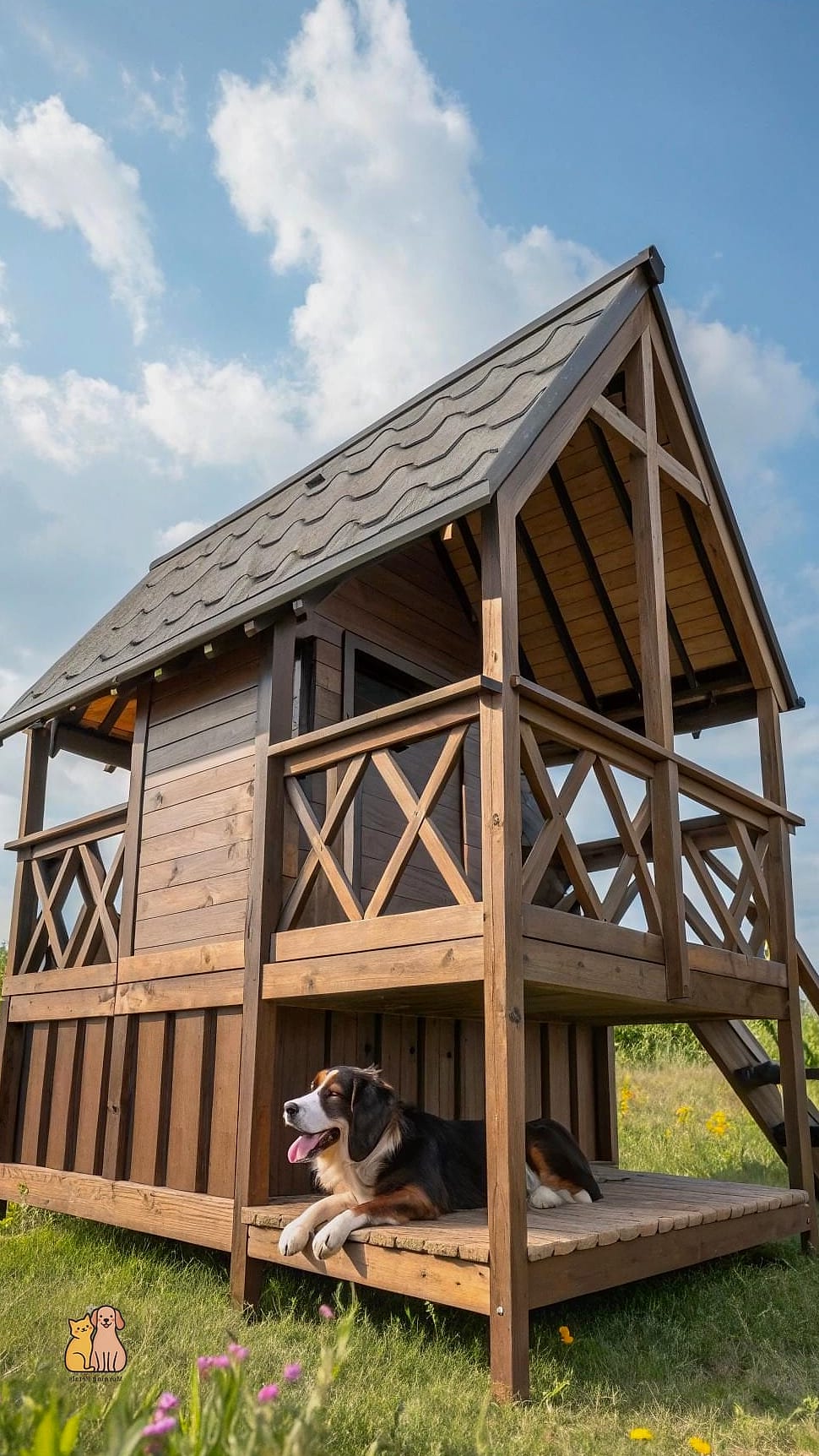 25 Amazing Dog Houses For Large Dogs That Are Too Cute to Handle 5 The Elevated Deck House