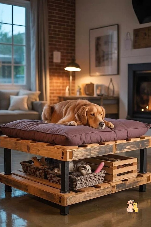 The Elevated Pallet Dog Bed