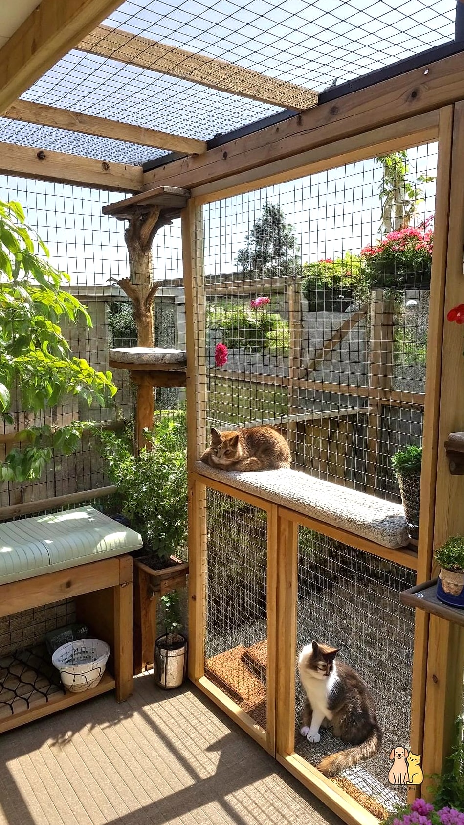 The Enclosed Cat Playground With Multiple Perches
