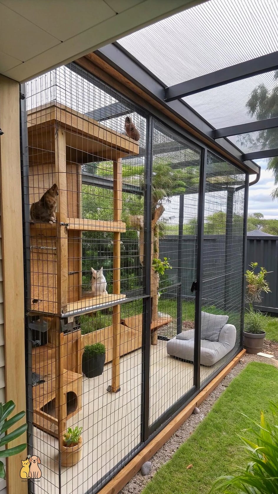 30 Incredible Dog Places In House You Need in Your Life Right Now 18 The Enclosed Catio-Style Dog Patio