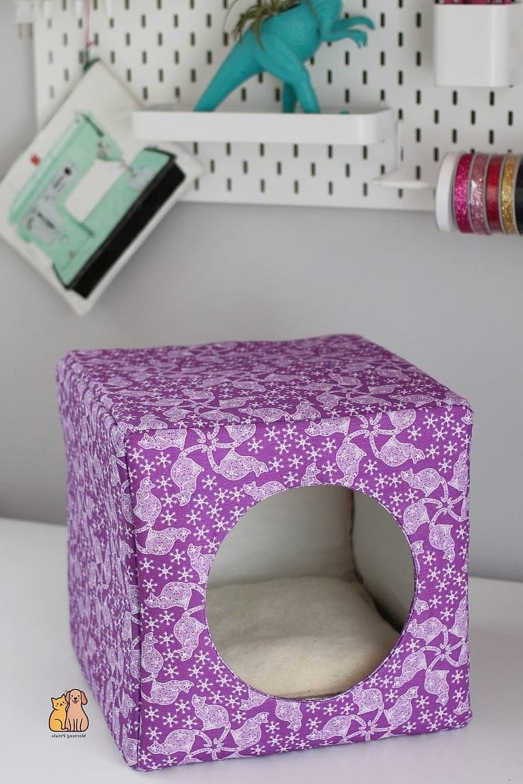20 Brilliant Diy Cat Cave That Are Totally Worth It 15 Fabric-Covered Laundry Basket Cave