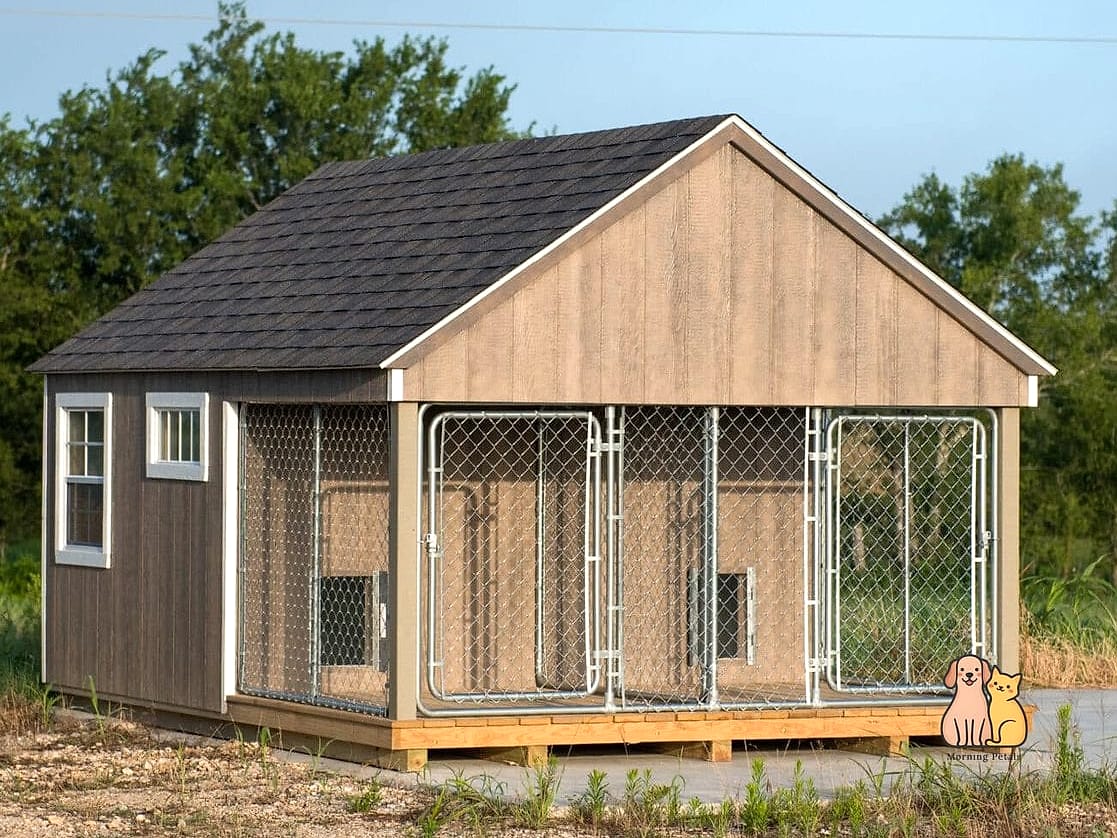 20 Stunning Dog Houses For Multiple Dogs Guaranteed to Make You Smile 5 The Farmhouse-Style Dog Kennel