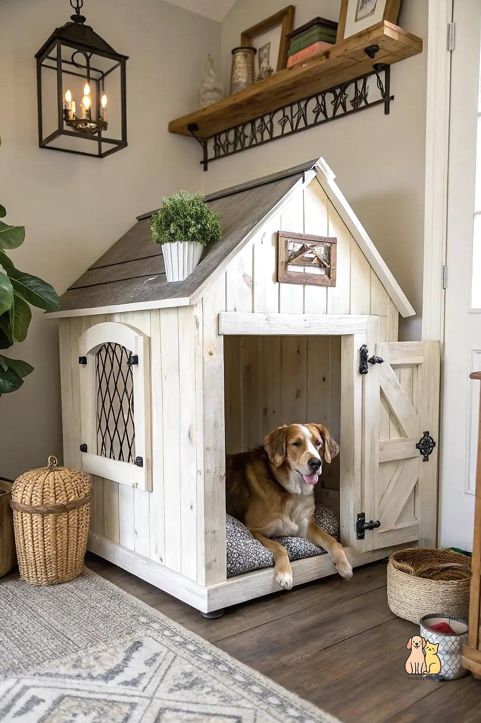 The Farmhouse-Style Dog Kennel