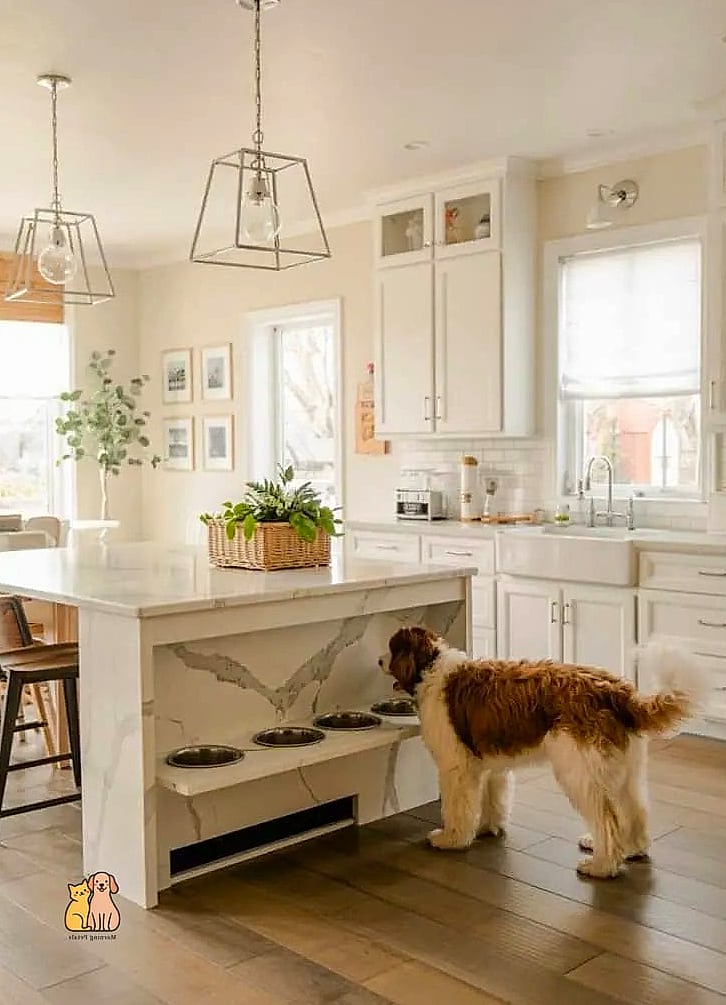 20 Stunning Dog Room Decor Guaranteed to Make You Smile 4 The Farmhouse-Style Dog Feeding Station