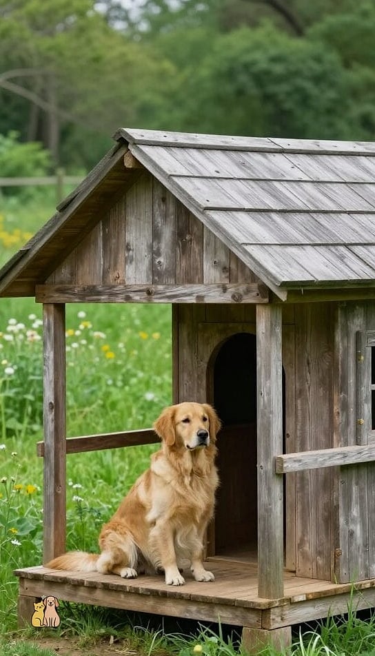 A Farmhouse-Style Dog Feeding Station