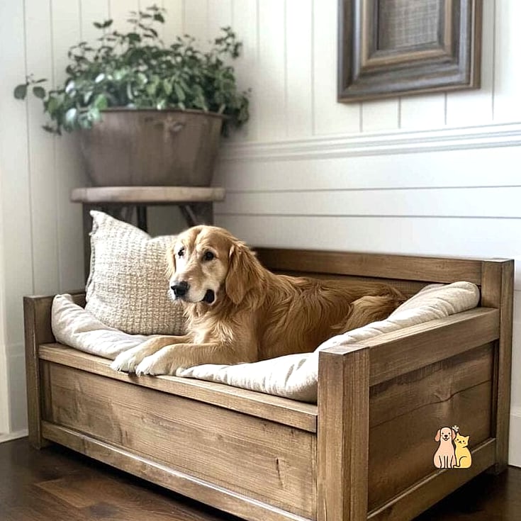 20 Stunning Aesthetic Dog Bed Guaranteed to Make You Smile 11 The Farmhouse Wooden Dog Bed