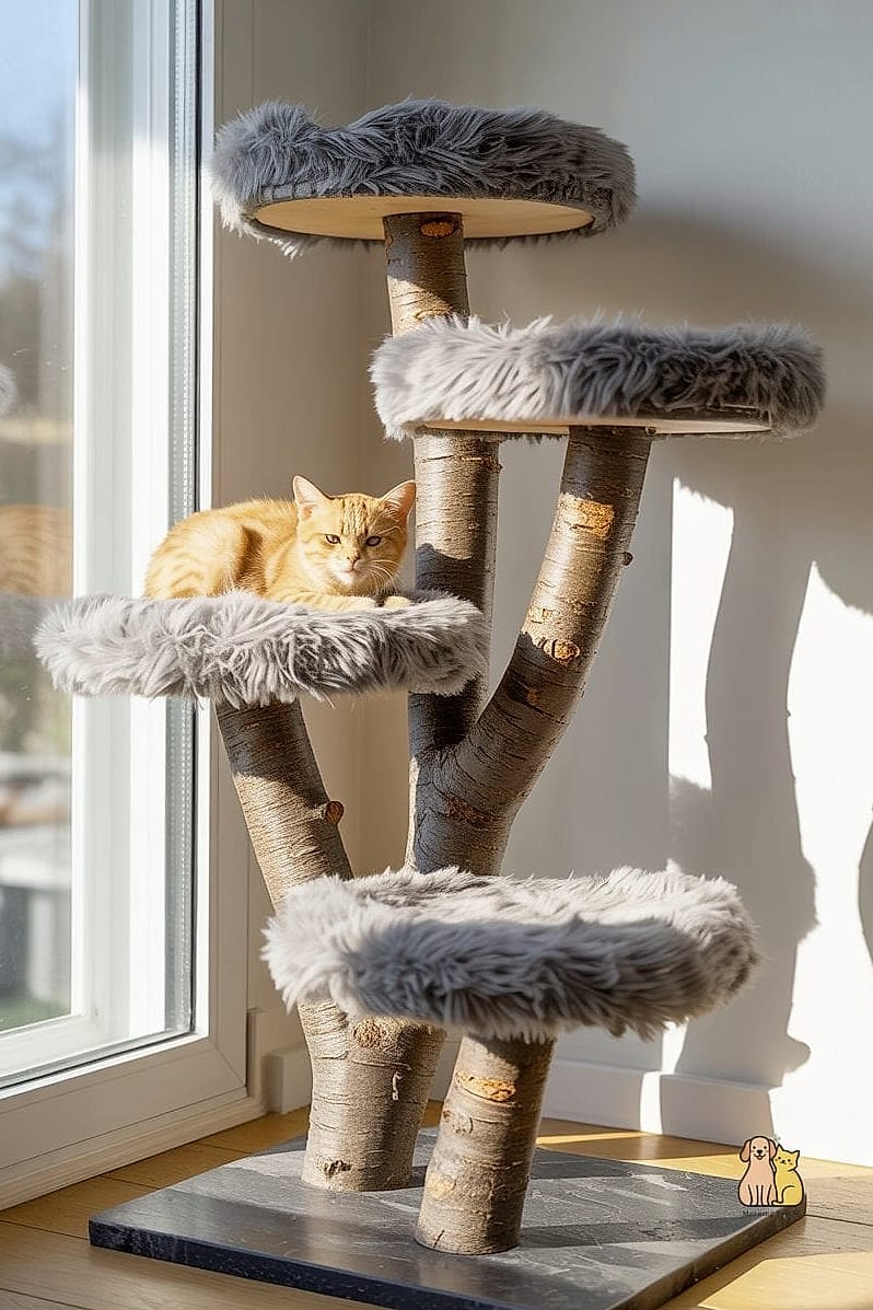 The Faux Fur Luxury Cat Tower