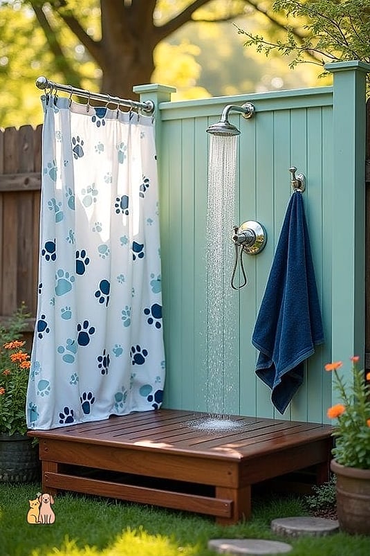 22 Perfect Outdoor Dog Shower Ideas That Are Totally Worth It 21 The Fenced Bath Corral