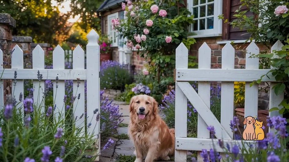 23 Precious Dog Yard Landscaping That Will Restore Your Faith in the World 9 A Fenced-In Rose and Lavender Border