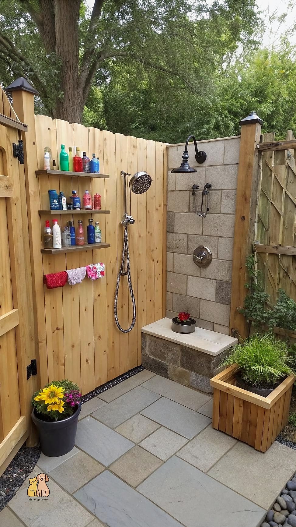 22 Perfect Outdoor Dog Shower Ideas That Are Totally Worth It 7 The Foldaway Wall Shower Arm