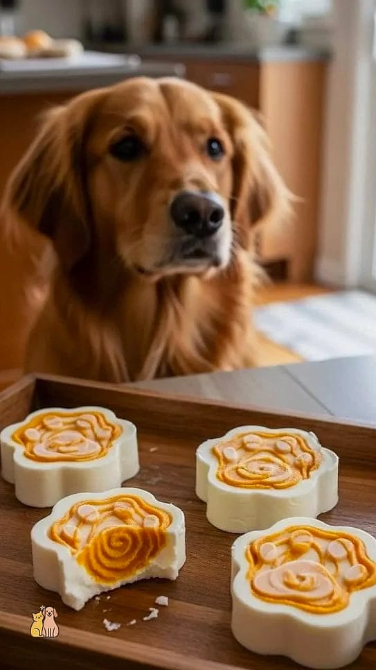 21 Creative Pumpkin Dog Treats Your Pet Will Beg For More 3 Frozen Pumpkin Yogurt Bites