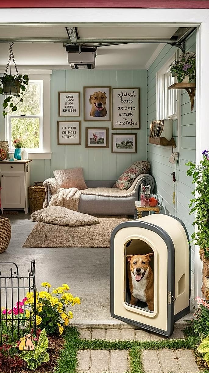 25 Amazing Dog Room In Garage That Are Too Cute to Handle 7 The Garage Door Window Lounge