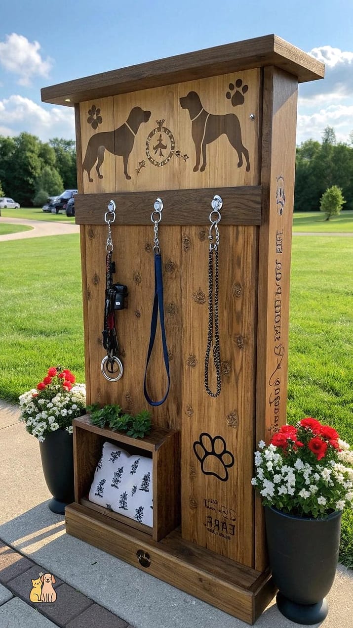 The Garage Entry Leash Station