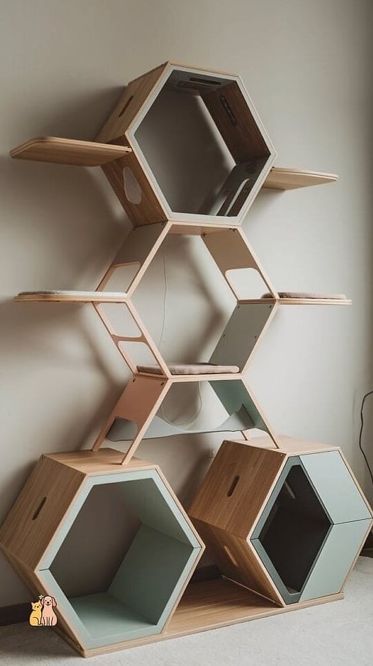 The Geometric Hexagon Shelf Tower