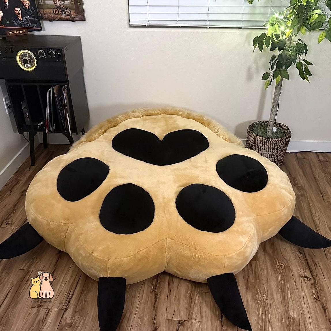 23 Heartwarming Giant Cat Shaped Beds That Will Make Your Day 17 The Giant Cat Paw Bean Bag Bed