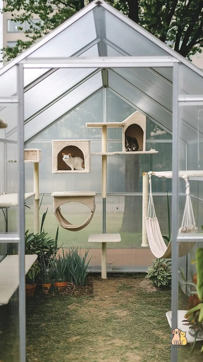 The Greenhouse-Style Cat Sunroom