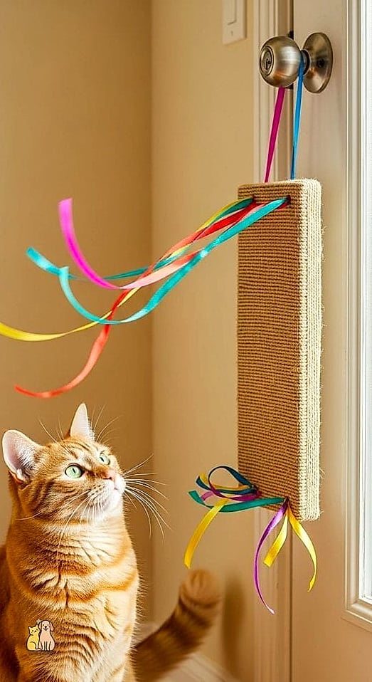 30 Creative Diy Cat Scratchers That Will Inspire You 8 Hanging Door Scratcher