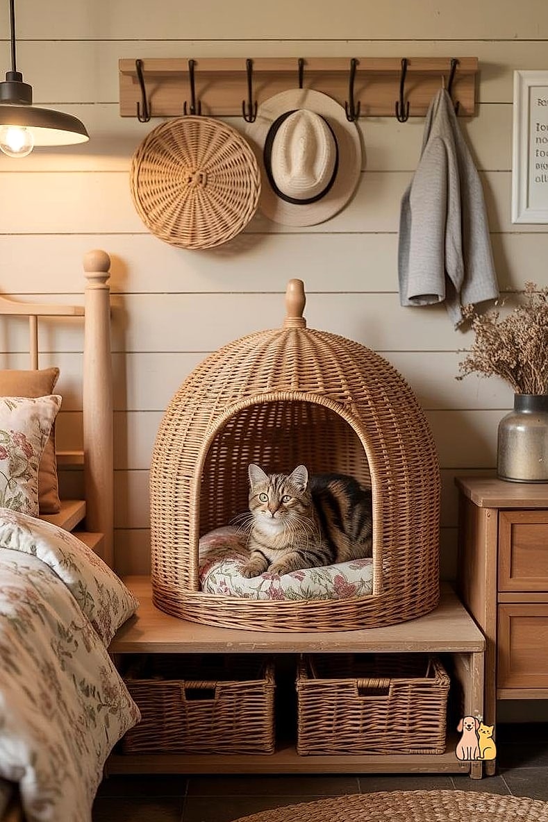 The Hanging Wicker Swing Bed