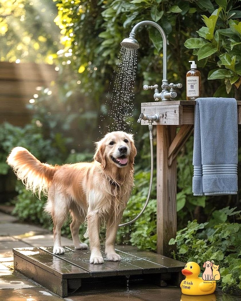 22 Perfect Outdoor Dog Shower Ideas That Are Totally Worth It 22 The Heated Outdoor Shower for Cold Climates