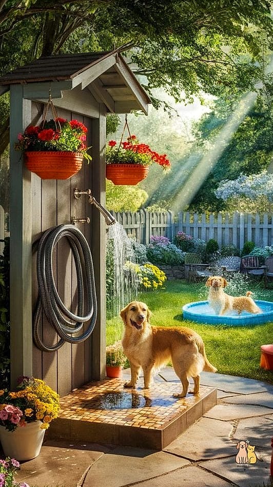 22 Perfect Outdoor Dog Shower Ideas That Are Totally Worth It 4 The Hidden Hose Reel Wall Box