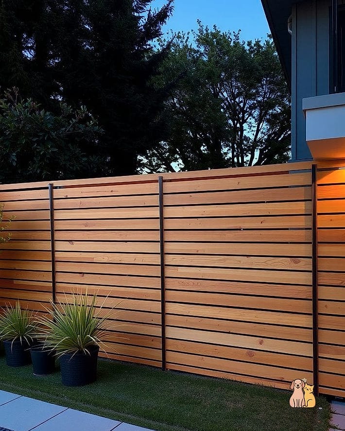 Horizontal Slat Modern Fencing