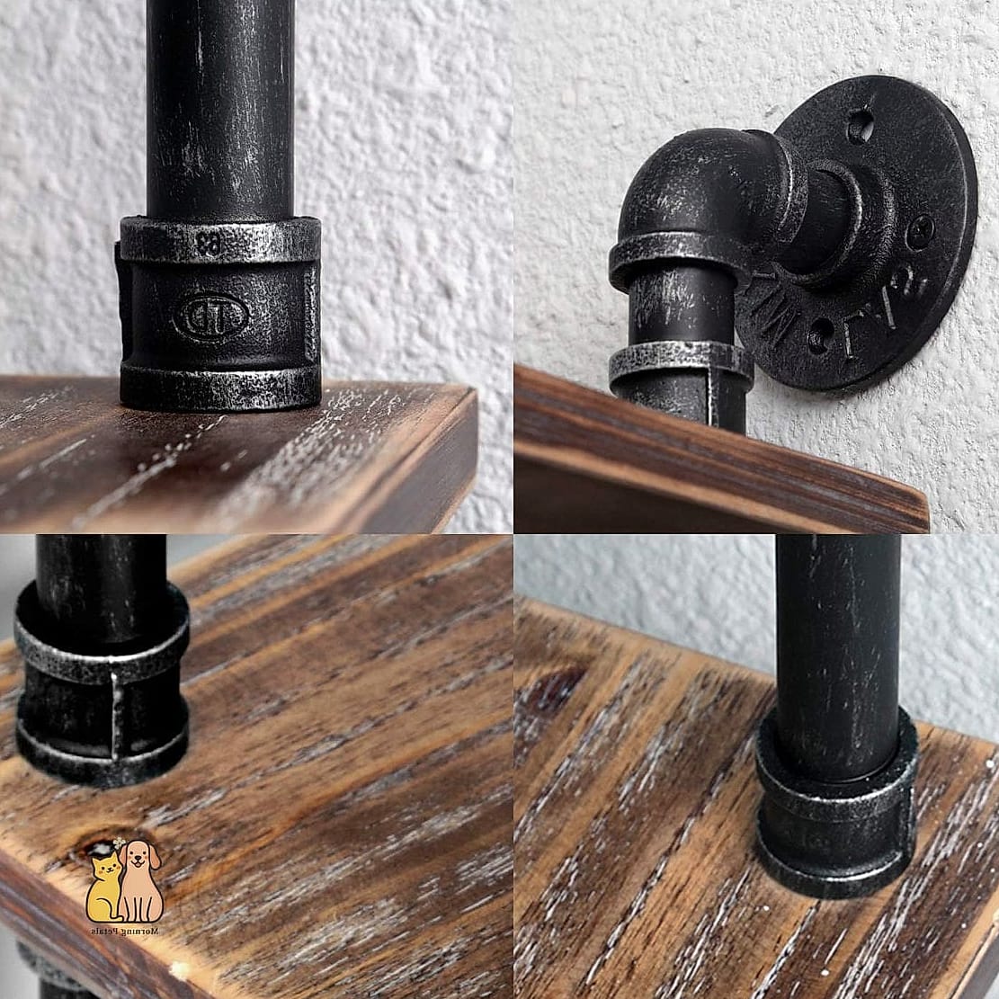 20 Clever Dog Corner Ideas That Are Totally Worth It 16 The Industrial Pipe-Shelf Corner