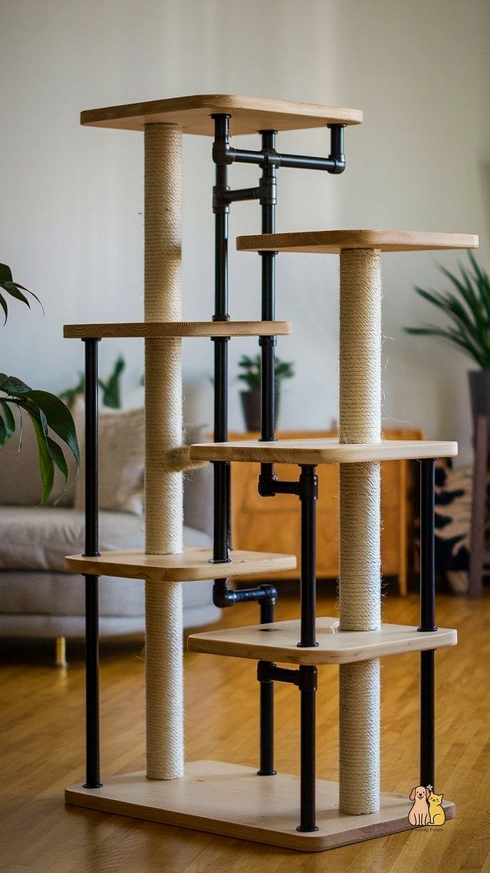 The Industrial Pipe and Wood Plank Tree