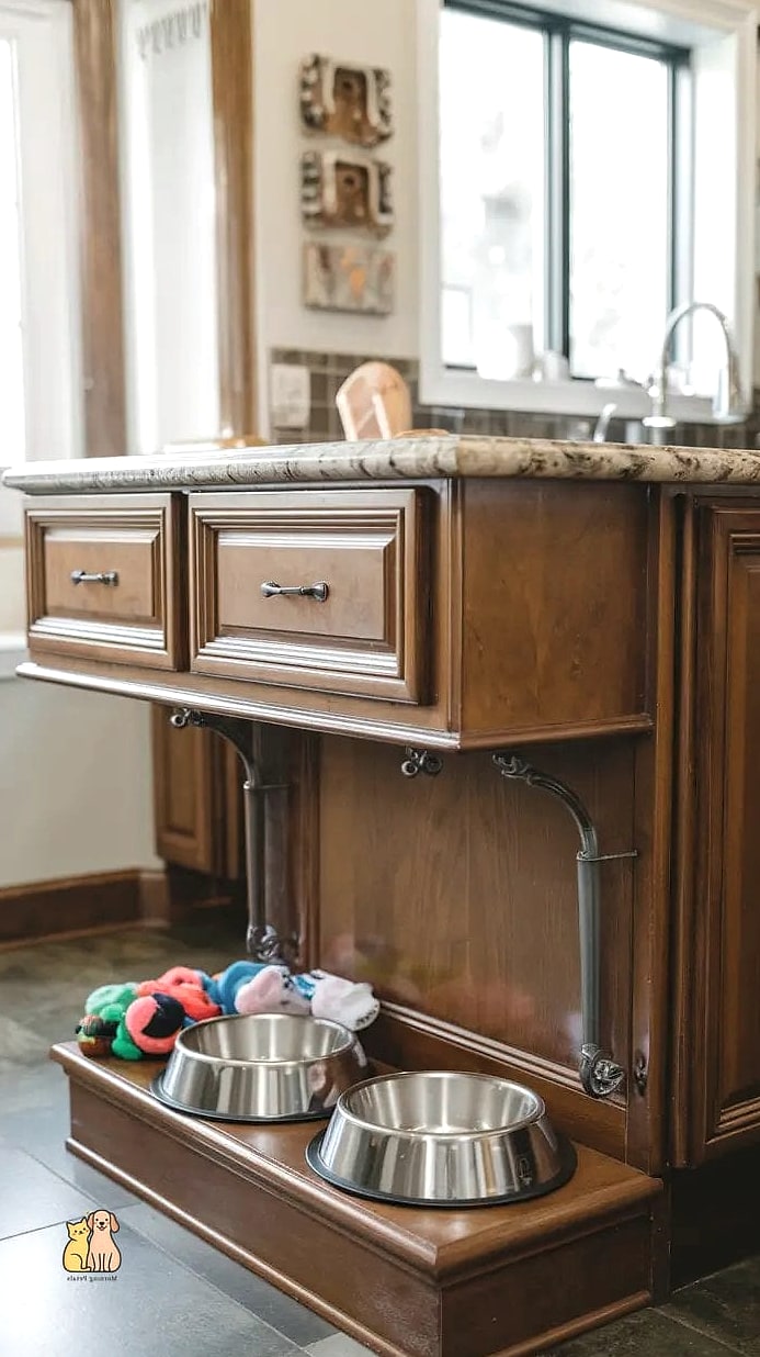The Kitchen Island Feeding Storage Area