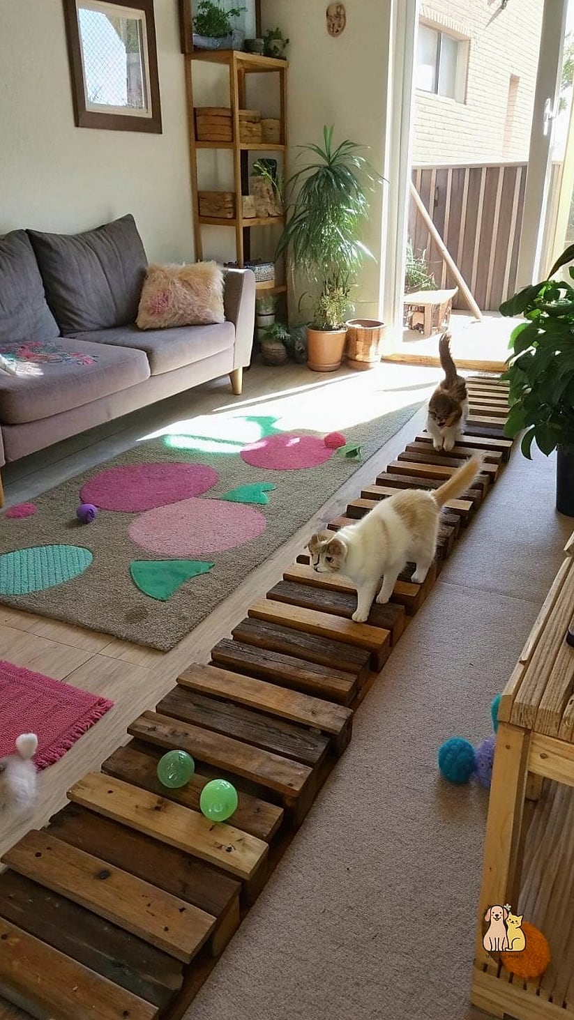 30 Creative Diy Catwalks For Cats That Will Inspire You 16 The Kitten-Safe Low Walkway