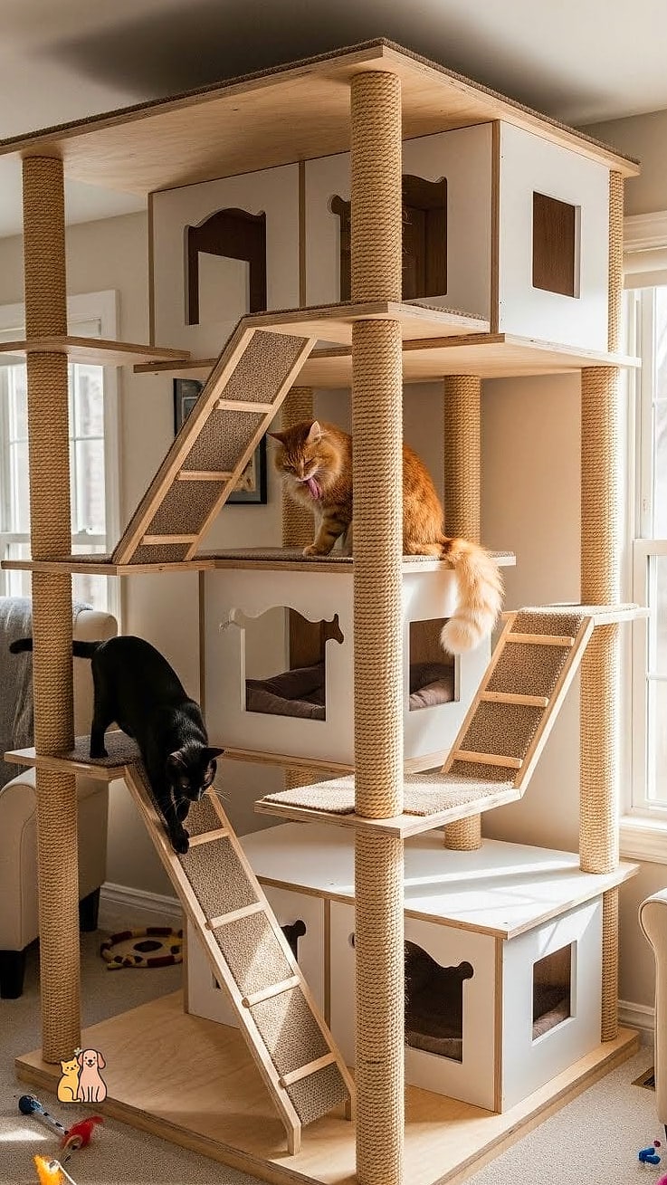 45 Easy Diy Cat Condo to Try Right Now 33 The Log Cabin Condo
