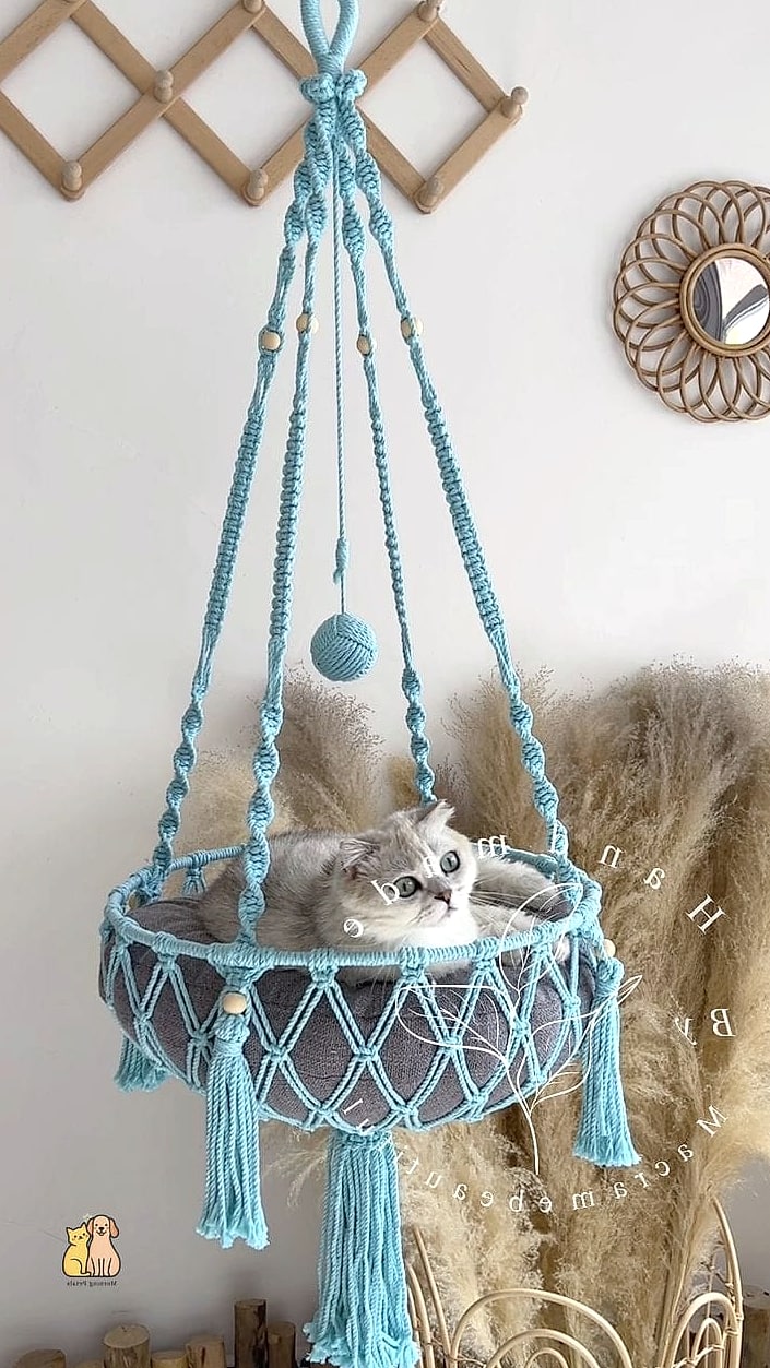 Macrame-Wrapped Hanging House