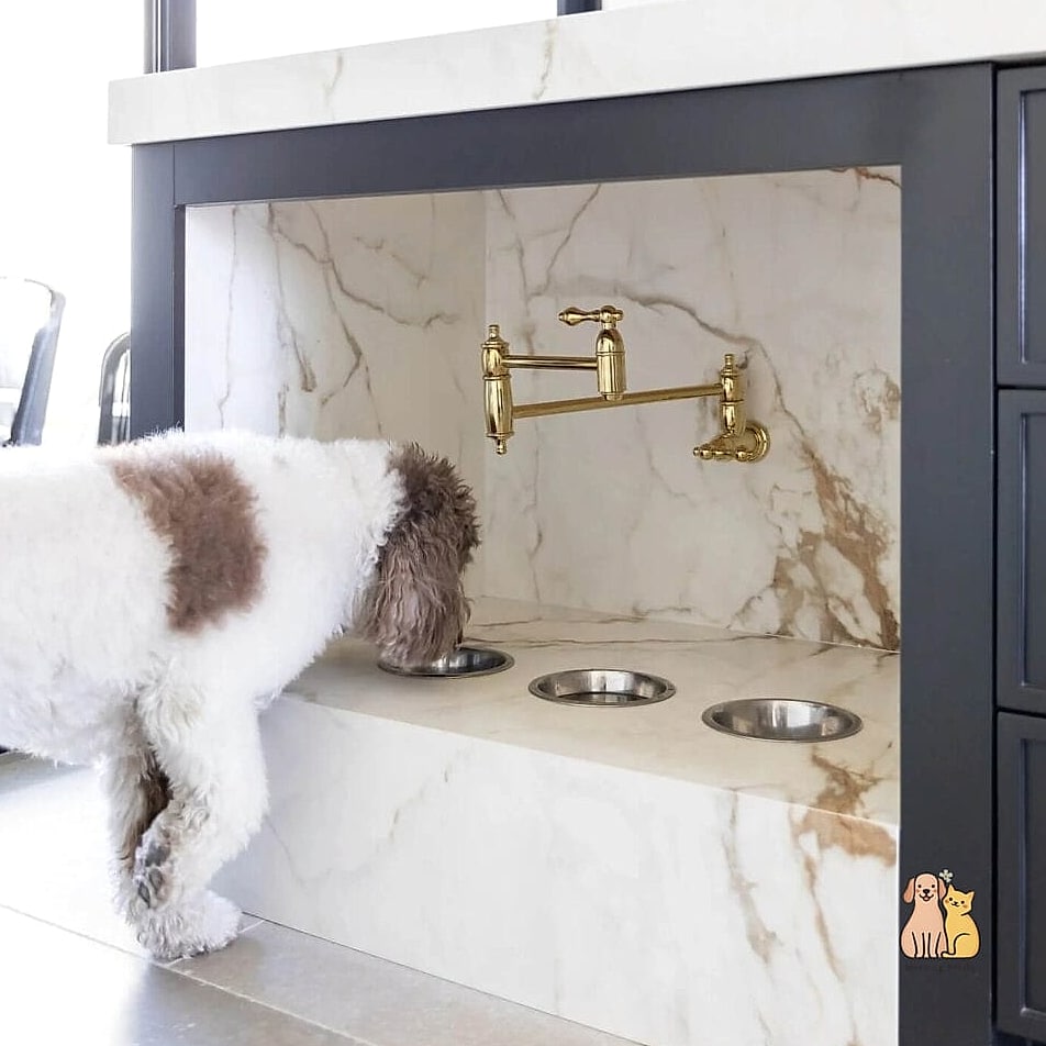 Marble Or Stone Style Feeding Station