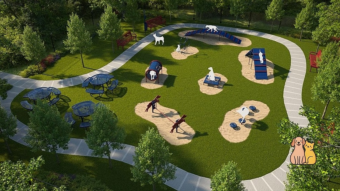 A Mini Dog Park Zone With Turf