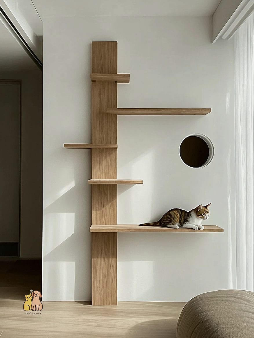 The Minimalist Wall-Mounted Cat Shelf System