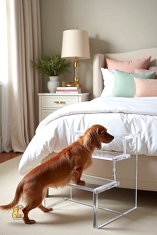 30 Incredible Best Pet Stairs Guaranteed to Make You Smile 7 Modern Acrylic Clear Stairs
