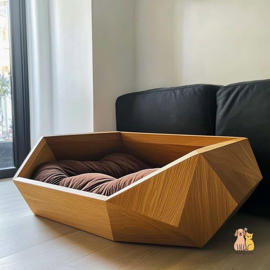 5. Modern Bed With a Side-by-Side Dog Mattress