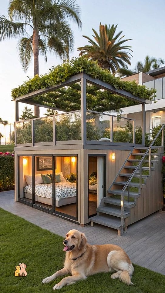23 Precious Cute Dog Houses That Are Too Cute to Handle 7 The Modern Flat-Roof Cube