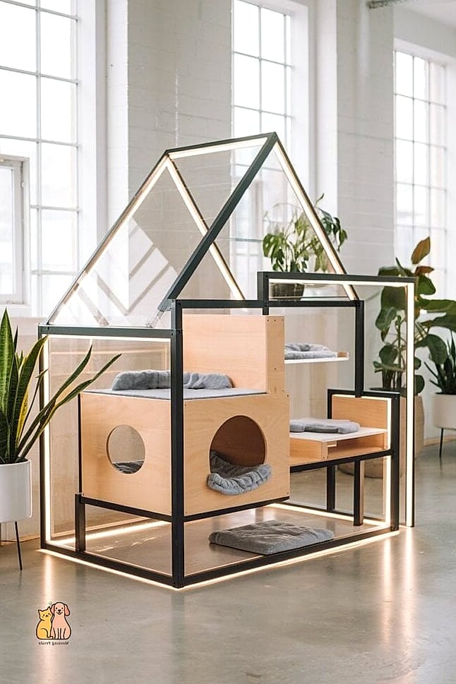 45 Easy Diy Cat Condo to Try Right Now 24 The Modern Geometric Condo