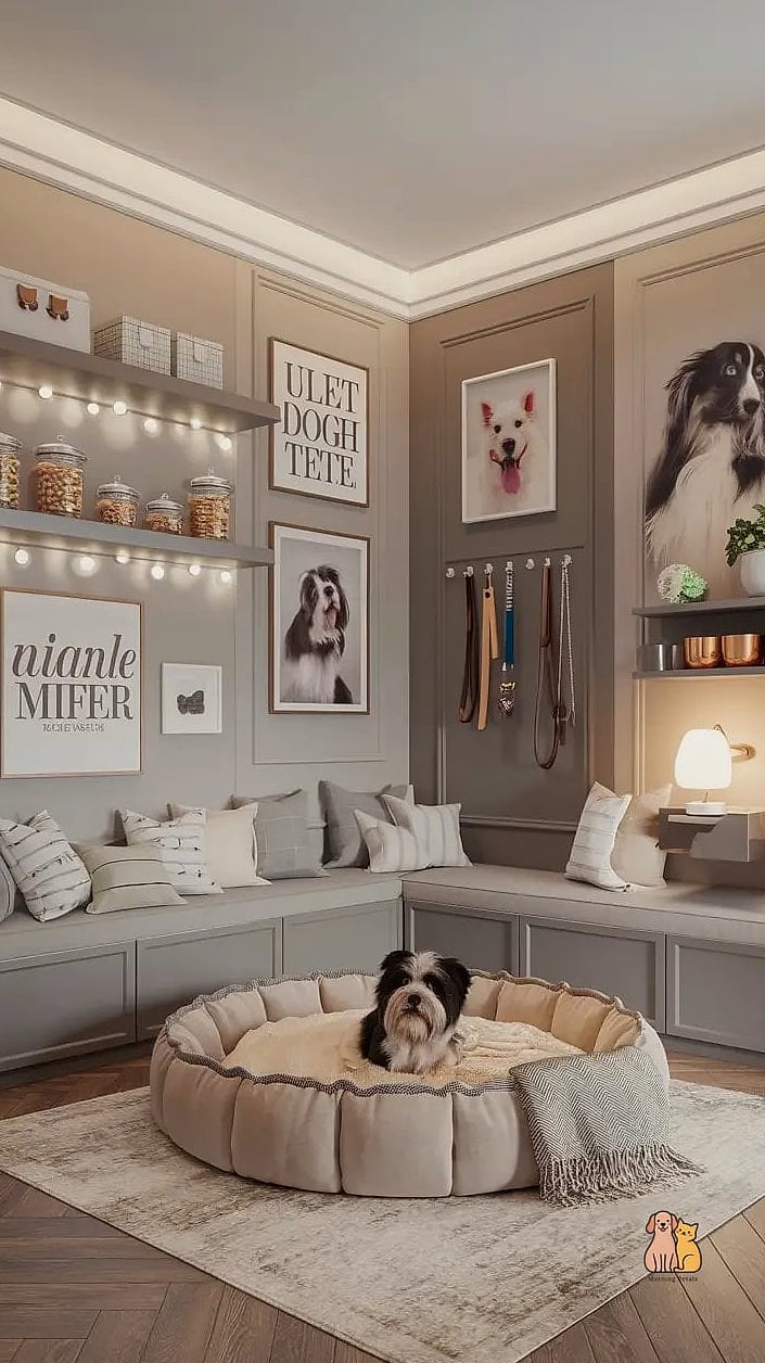 20 Stunning Dog Room Decor Guaranteed to Make You Smile 16 The Modern Wall-Mounted Leash and Gear Station