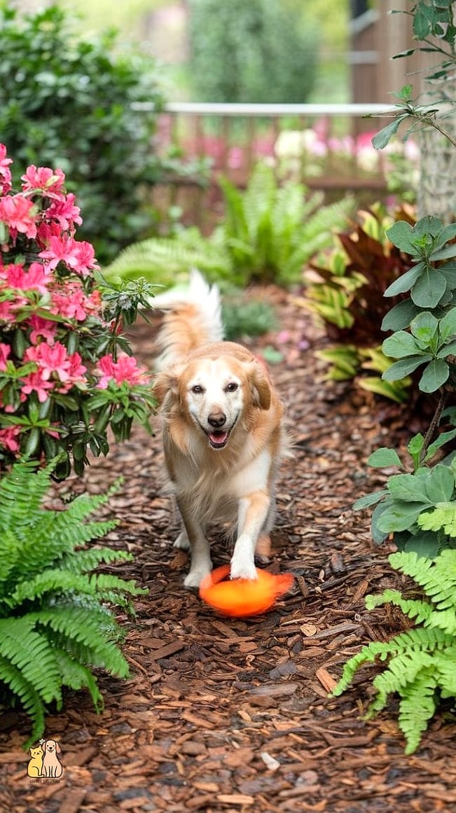 23 Precious Dog Yard Landscaping That Will Restore Your Faith in the World 16 A Mulched Play Zone