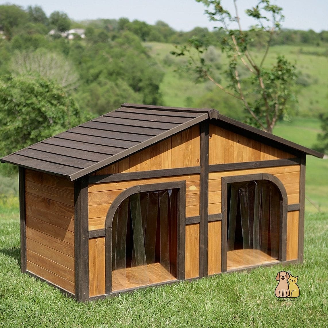 22 Genius Outdoor Dog Shelter Ideas That Are Totally Worth It 20 The Multi-Dog Duplex Shelter