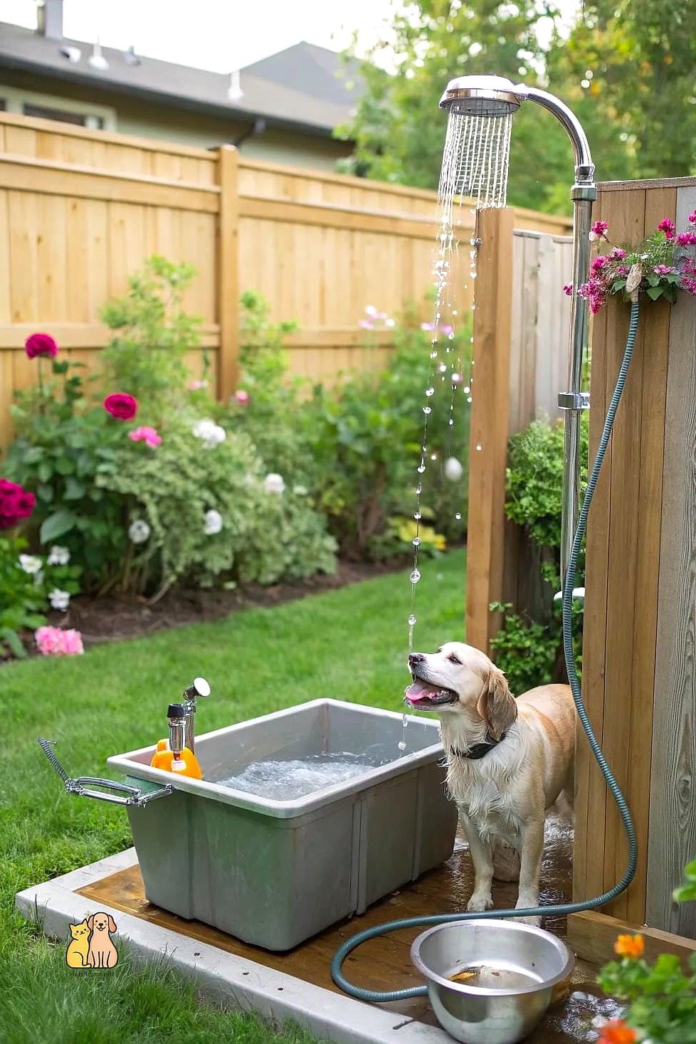 22 Perfect Outdoor Dog Shower Ideas That Are Totally Worth It 23 The Multi-Pet Wash Station with Two Showerheads