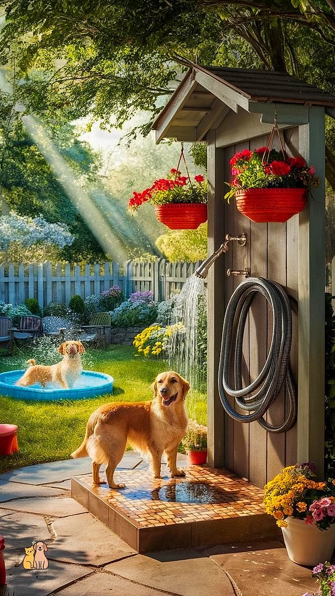 15 Gorgeous Dog Washing Station That Will Restore Your Faith in the World 4 The Outdoor Garden Hose Station