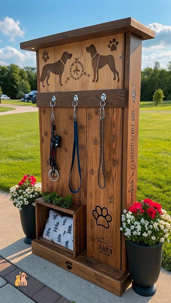 The Outdoor Leash Station for Dog Runs