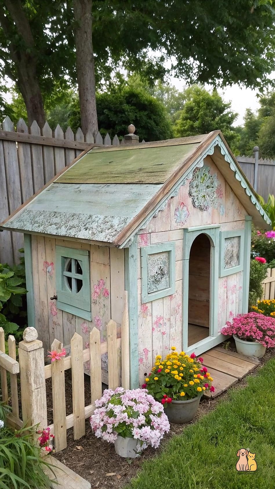 The Painted Cottage-Style Doghouse