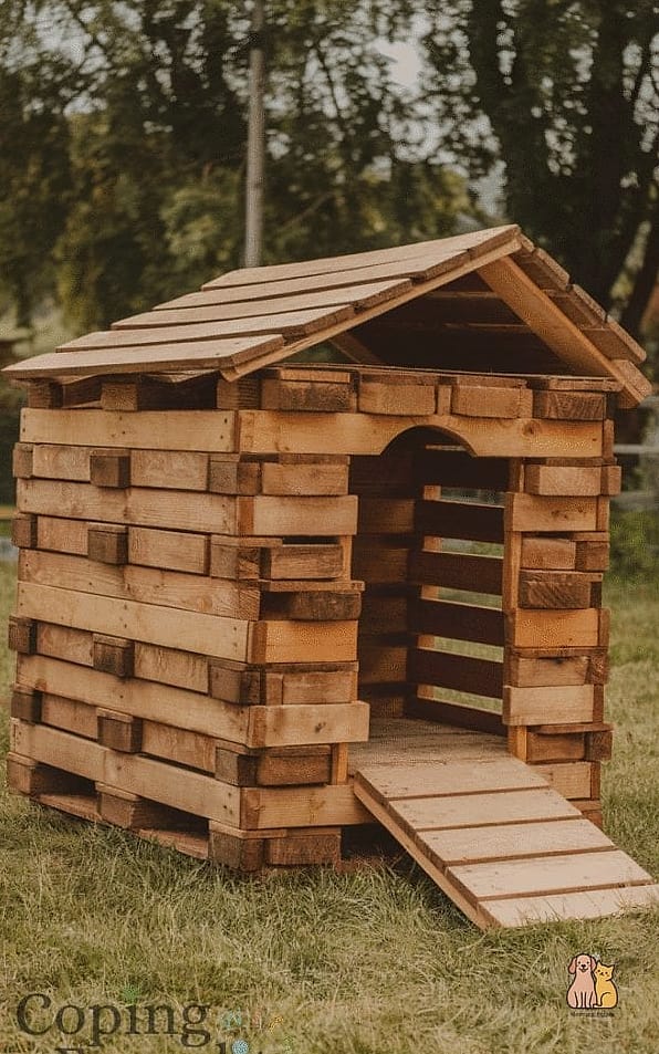 The Pallet House with a Window Cutout